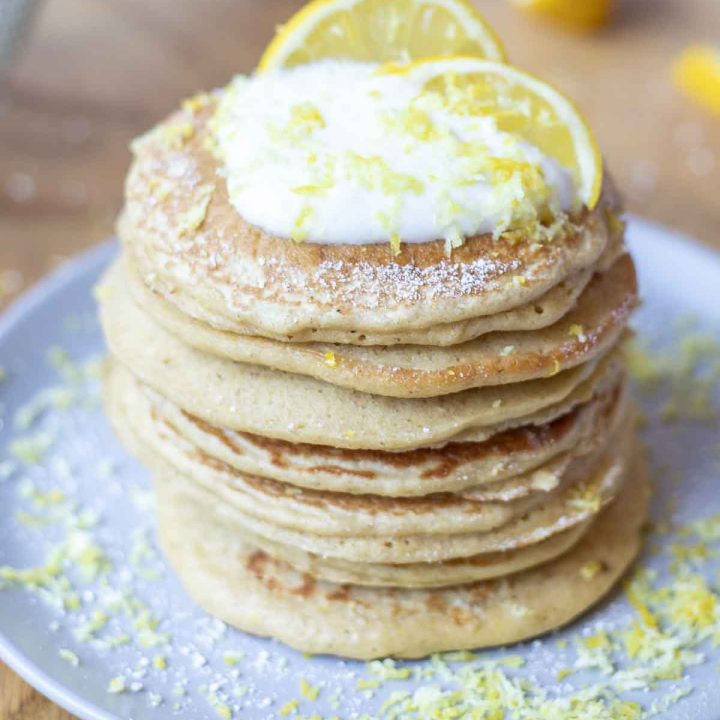 stack of lemon pancakes